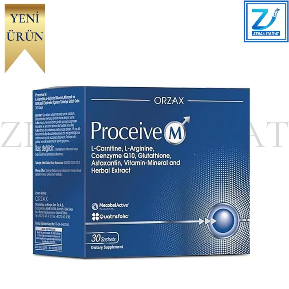 ORZAX PROCEİVE M (L-ARJİNİN,KOENZİM,GİNSENG,DEMİR) 30 SAŞE