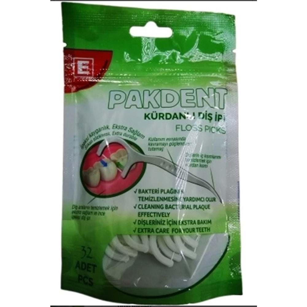PAKDENT KÜRDANLI DİŞ İPİ 32 Lİ PAKET