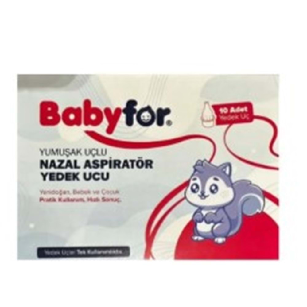 BABYFOR NAZAL BURUN ASPARATÖRÜ YEDEK UCU 10 ADET ( TEK KULLANIMLIK )