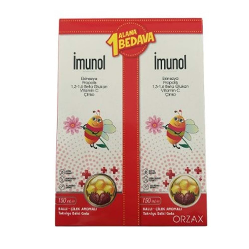 OCEAN İMUNOL BALLI ÇİLEK AROMALI ŞURUP 150 ML - 1 ALANA 1 BEDAVA