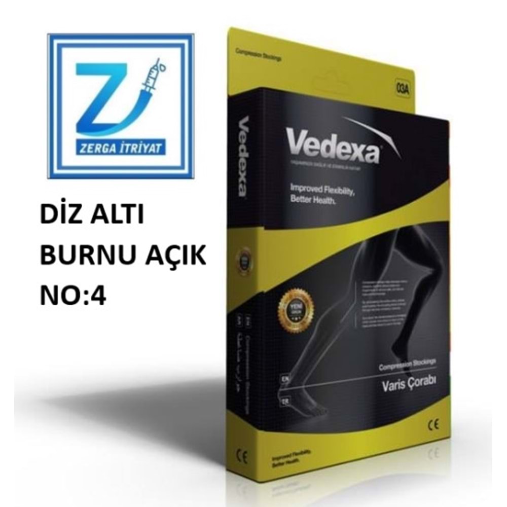 VEDEXA VARİS ÇORABI DİZ ALTI BURNU AÇIK NO:4