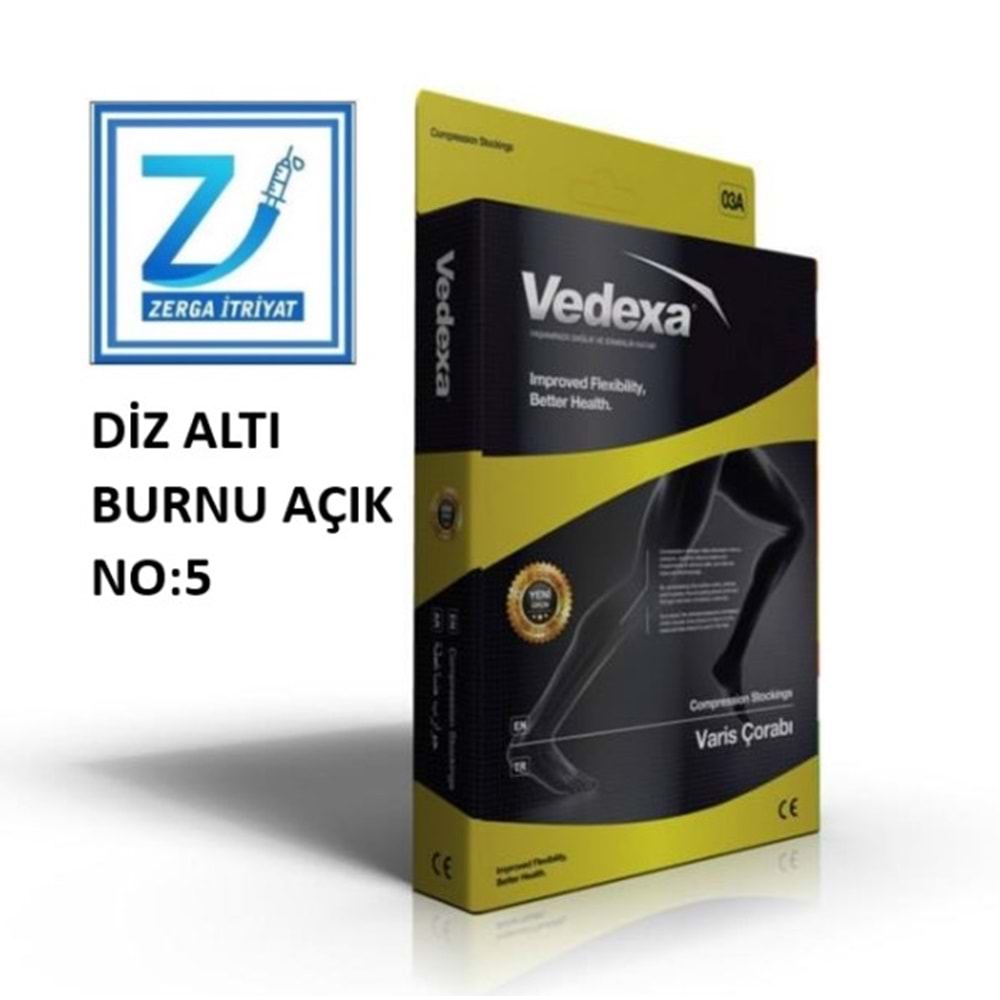 VEDEXA VARİS ÇORABI DİZ ALTI BURNU AÇIK NO:5