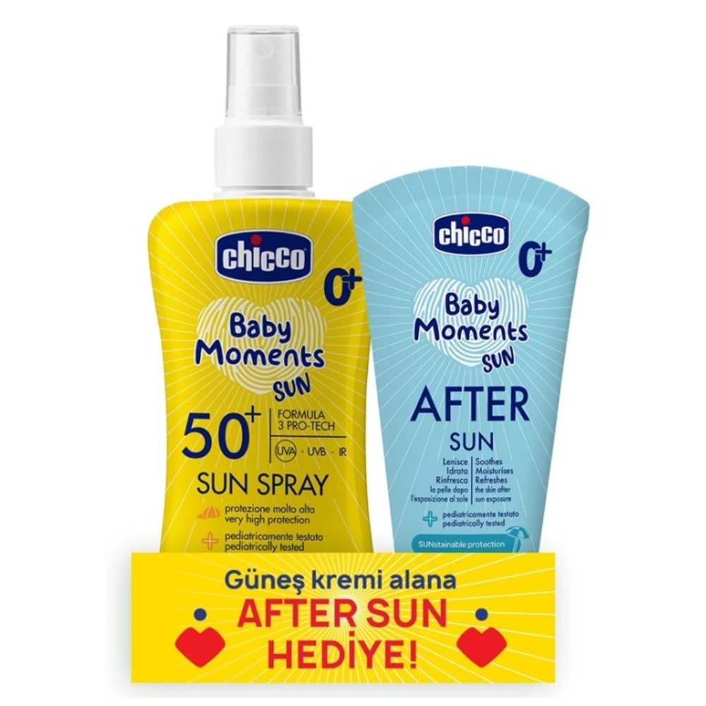 CHİCCO GÜNEŞ SPREYİ SPF 50+ 150 ML & GÜNEŞ SONRASI KREMİ 150 ML