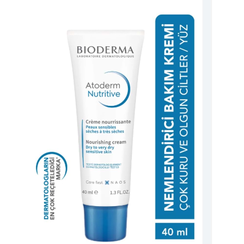 BİODERMA ATODERM NUTRİTİON CREAM 40 ML ( ÇOK KURU VE OLGUN CİLTLER İÇİN BESLEYİCİ BAKIM KREMİ )