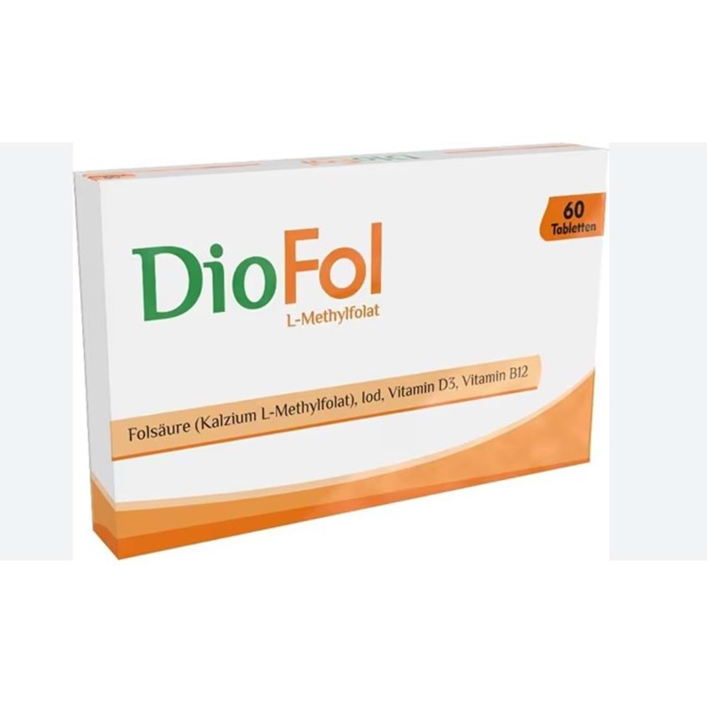 DİOFOL L-METHYLFOLAT VİTAMİN D3 İÇEREN TAKVİYE EDİCİ GIDA 60 TABLET