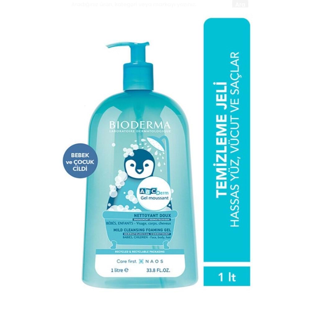 BİODERMA ABCDERM FOAMİNG GEL TEMİZLEME JELİ 1 LİTRE