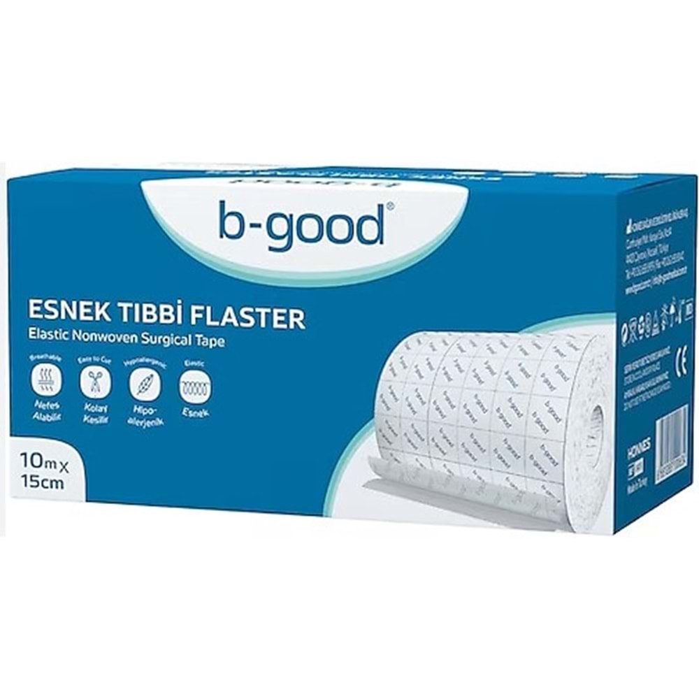B-GOOD ESNEK TIBBİ FLASTER 10 M X 15 CM