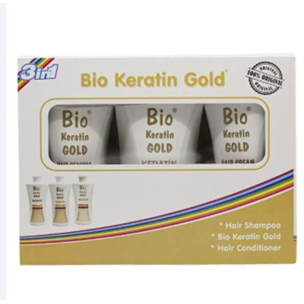 BİO KERATİN GOLD BREZİLYA FÖNÜ 3 LÜ SET-ŞAMPUAN+SAÇ KREMİ+KERATİN 3X700 ML