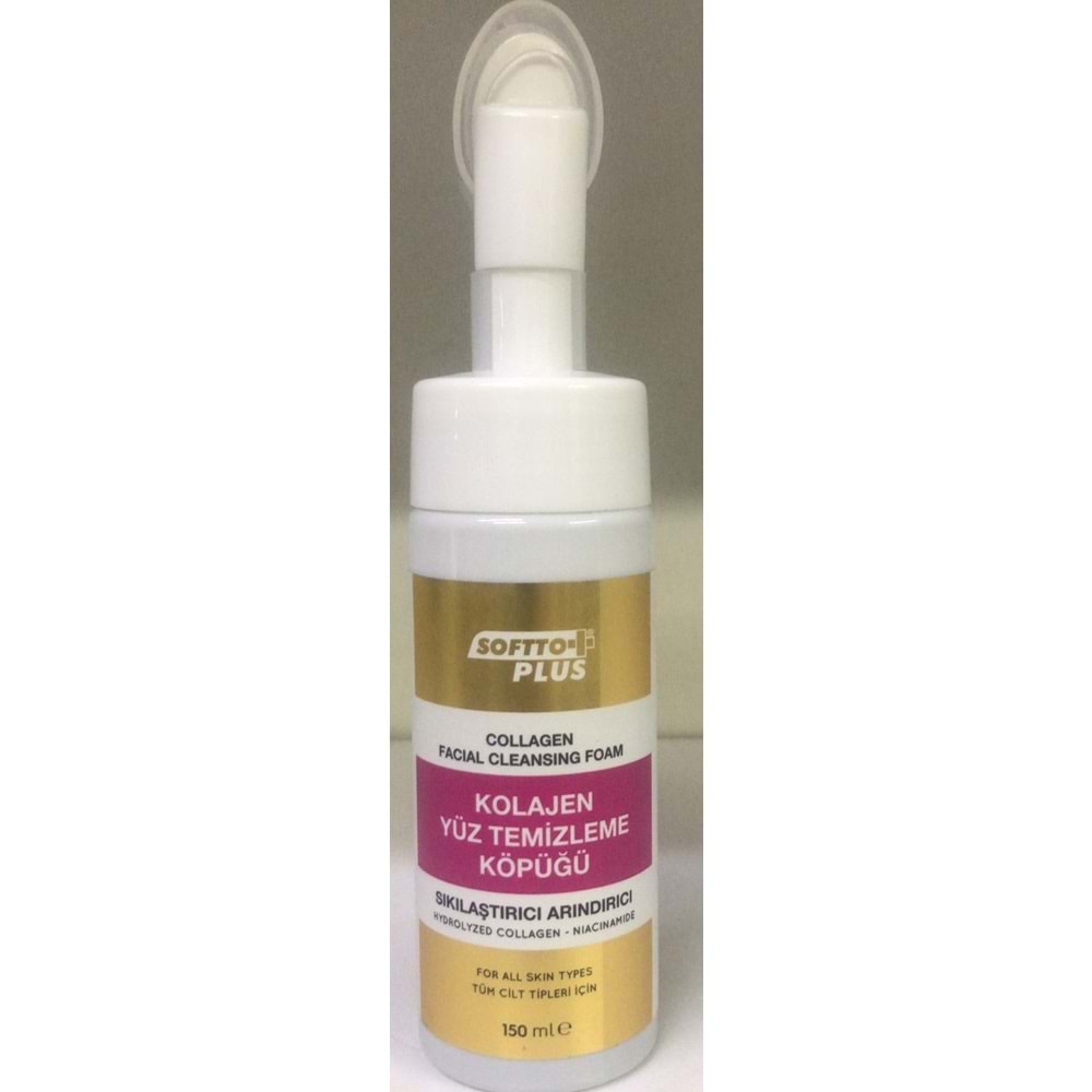 SOFTTO PLUS KOLAJEN YÜZ TEMİZLEME KÖPÜĞÜ 150 ML FIRÇALI