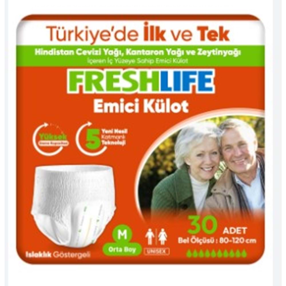 FRESHLİFE EMİCİ KÜLOT HASTA BEZİ MEDİUM 30'LU