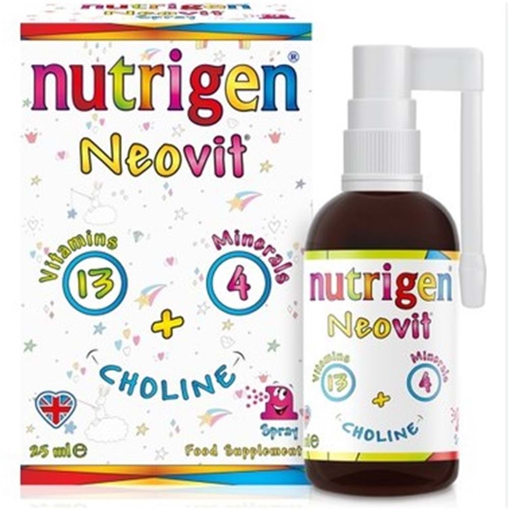 NUTRİGEN NEOVİT NEONATAL KOLİNLİ VİTAMİN MİNERAL ORAL SPREY 25 ML