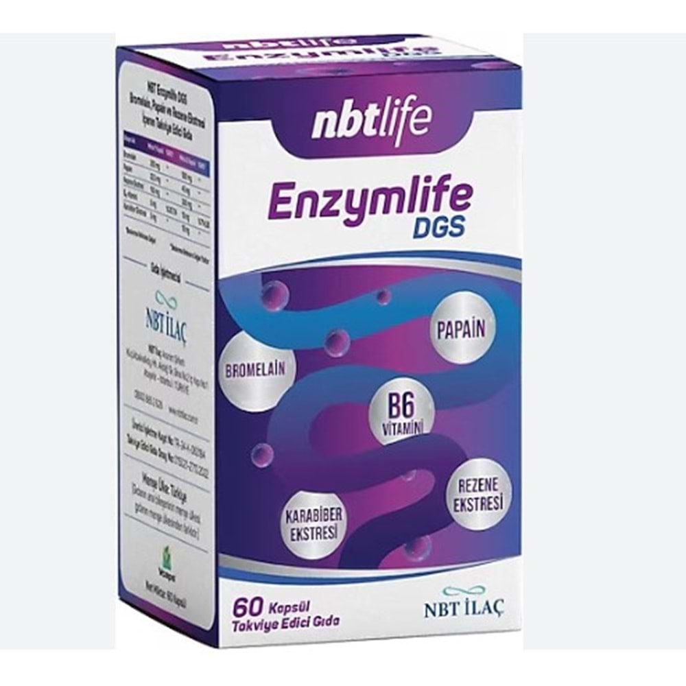 NBT LİFE ENZYMLİFE DGS 60 KAPSÜL