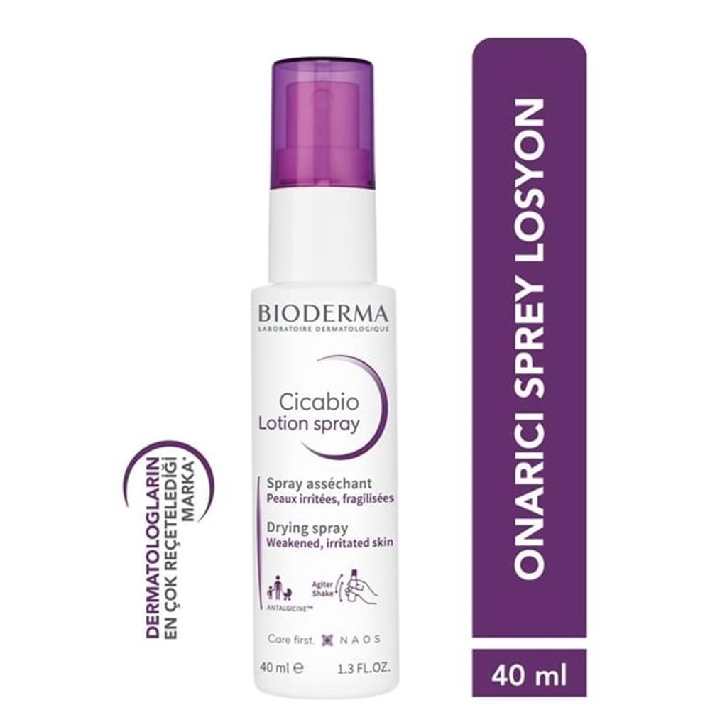 BIODERMA CİCABİO LOTİON HASAR GÖRMÜŞ CİLTLER İÇİN KURUTUCU SPREY LOSYON, YETİŞKİN VE ÇOCUK 40 ML