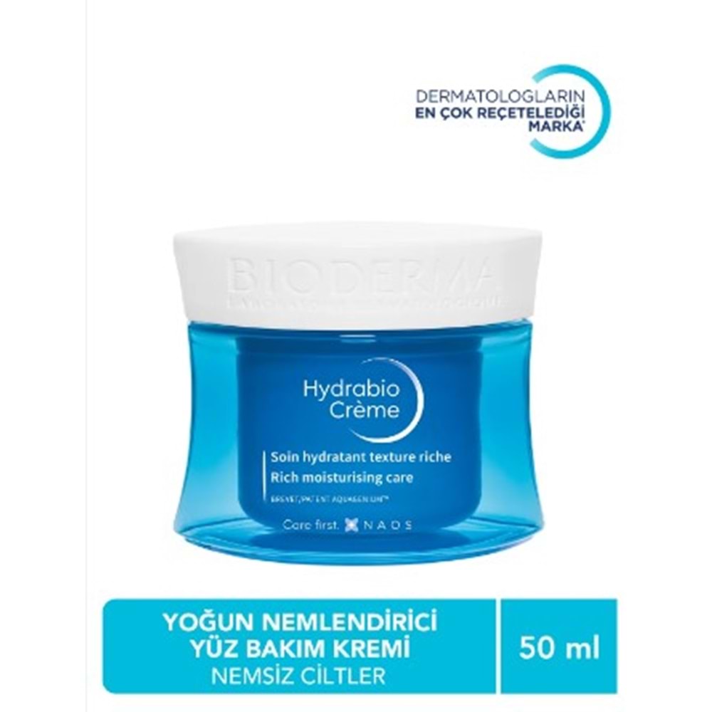 BİODERMA HYDRABİO CREAM HYALÜRONİK ASİT NİASİNAMİD E VİTAMİNİ İÇEREN YOĞUN NEMLENDİRİCİ YÜZ BAKIM KREMİ 50 ML