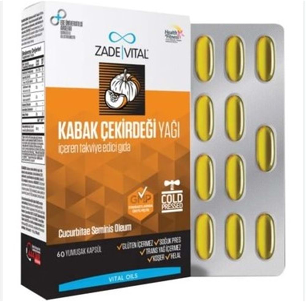 ZADE VİTAL KABAK ÇEKİRDEĞİ YAĞI 320 MG 60 YUMUŞAK KAPSÜL