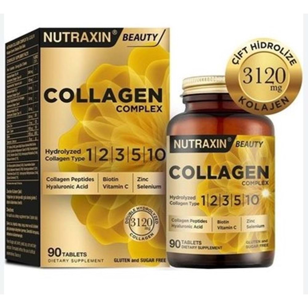 NUTRAXİN COLLAGEN COMPLEX TİP 1-2-3-5-10 3120 MG 90 TABLET