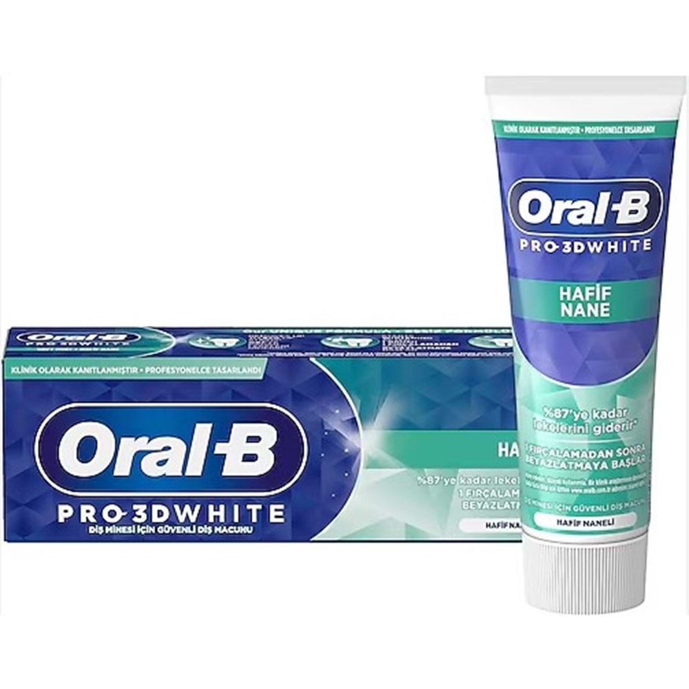 ORAL-B PRO-3D WHİTE HAFİF NANE DİŞ MACUNU 75 ML