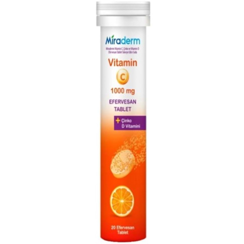 MİRADERM VİTAMİN C 1000 MG 20 EFERVESAN TABLET