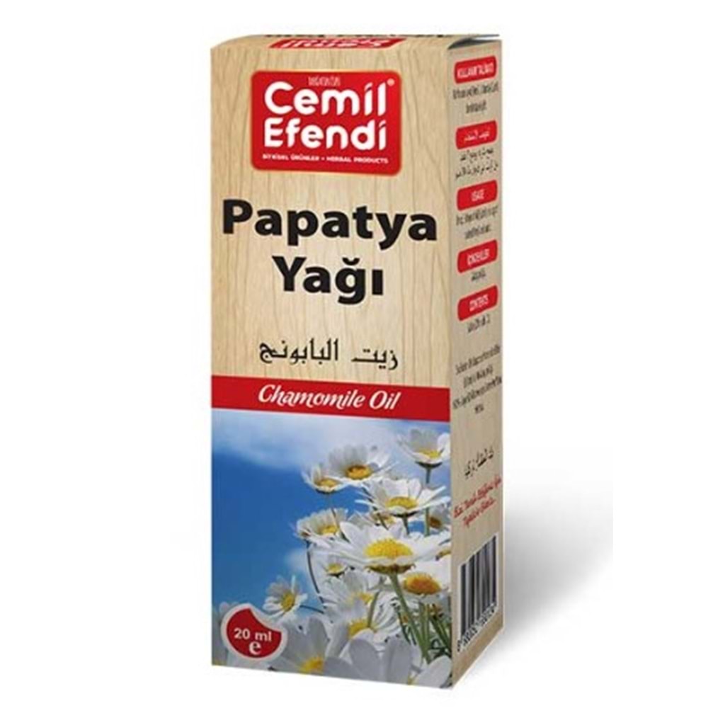 CEMİL EFENDİ PAPATYA YAĞI 20 ML (UÇUCU VE SOĞUK PRES)