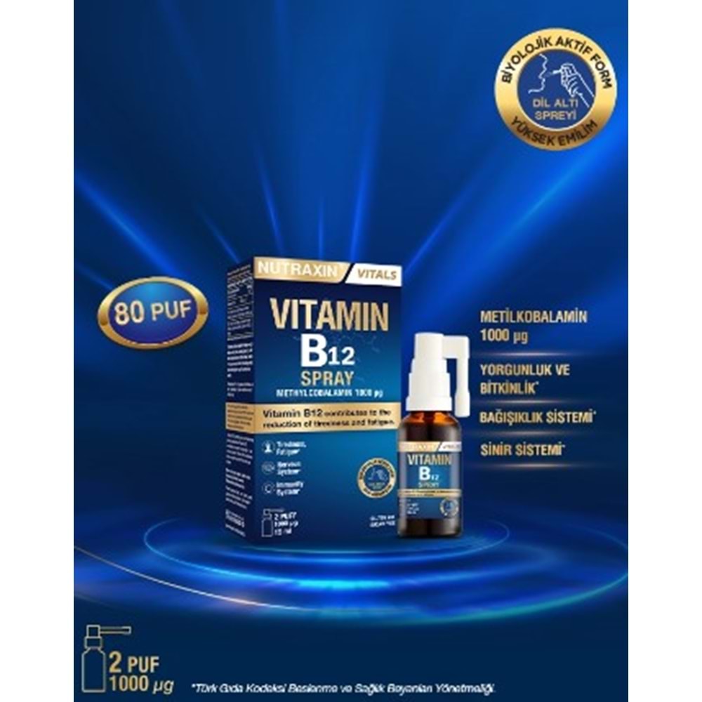 NUTRAXİN VİTAMİN B12 SPREY 15 ML