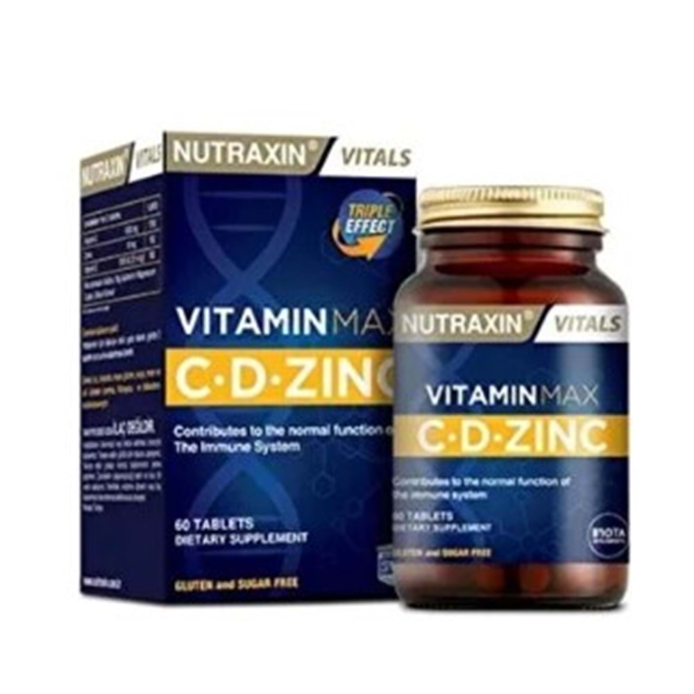NUTRAXİN VİTAMİN MAX C + D ZİNC 60 TABLET