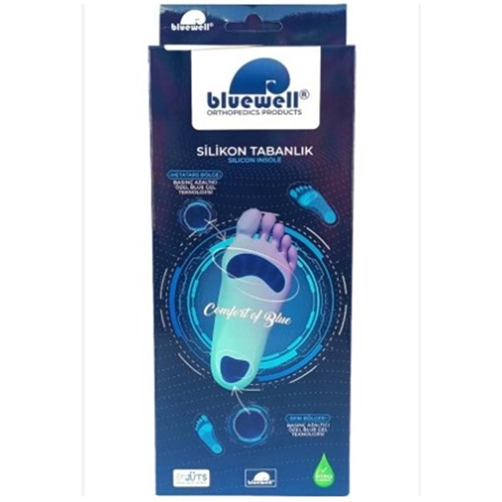 BLUEWELL ARK DESTEKLİ SİLİKON TABANLIK XLARGE (43-44)