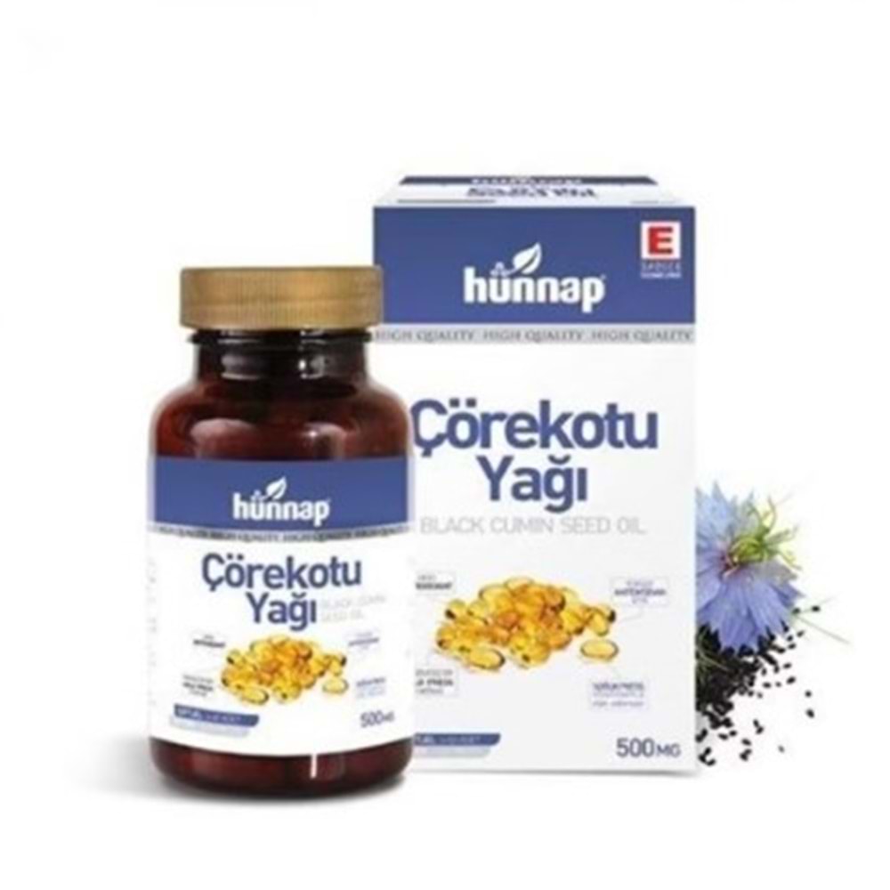 HÜNNAP ÇÖREK OTU YAĞI 500 MG 60 KAPSÜL