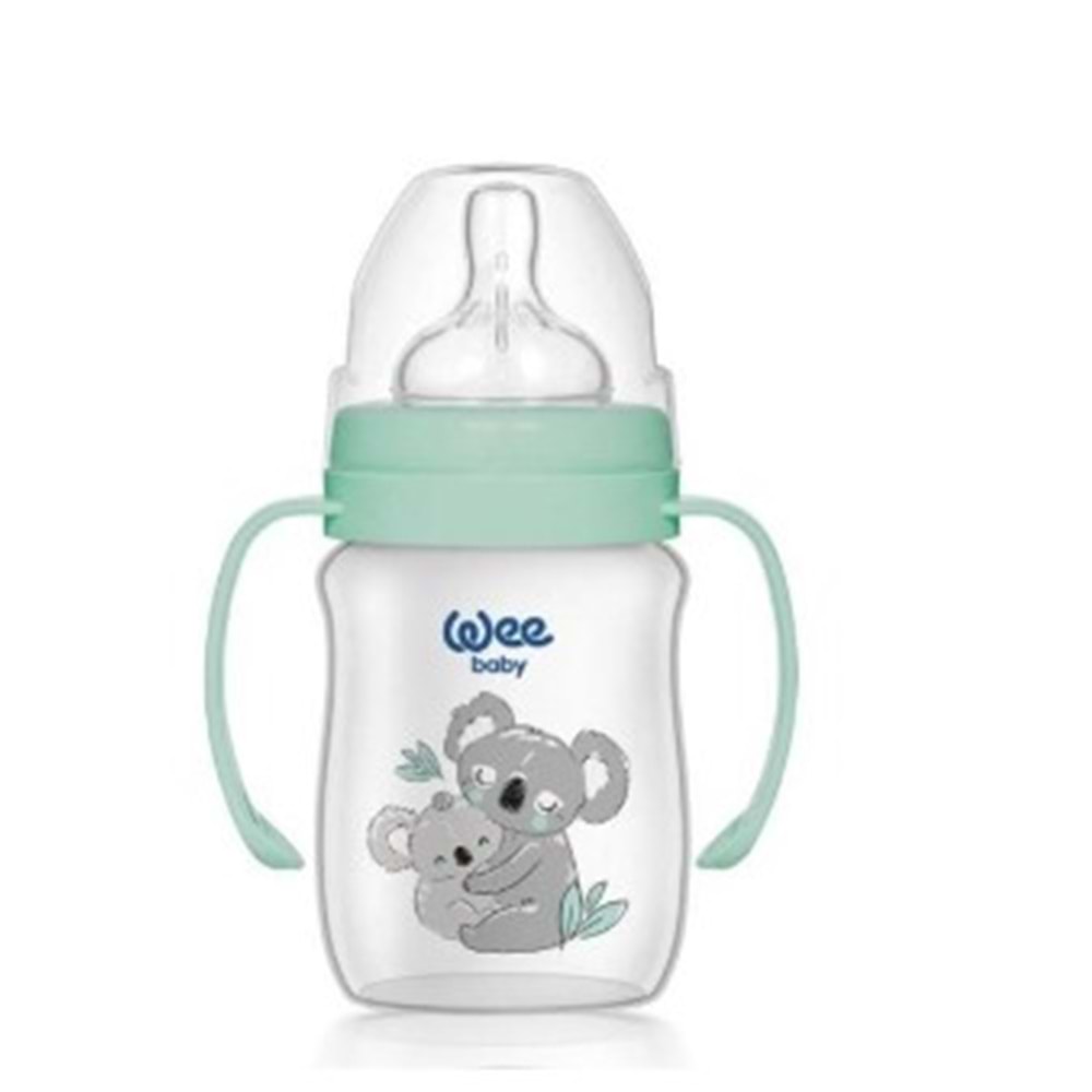 WEE BABY BİBERON SAFARİ KULPLU GENİŞ AĞIZLI 150 ML PP 0-6 AY ( 483 )