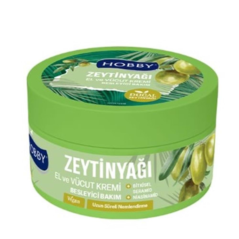 HOBBY ZEYTİNYAĞLI EL VE VÜCUT BESLEYİCİ BAKIM KREMİ 250 ML