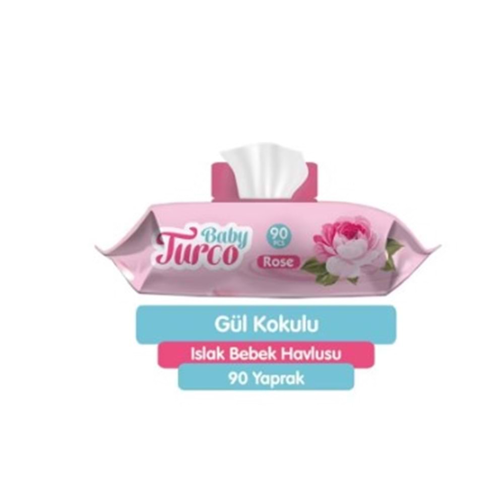 BABY TURCO GÜL KOKULU ISLAK HAVLU 90 YAPRAK