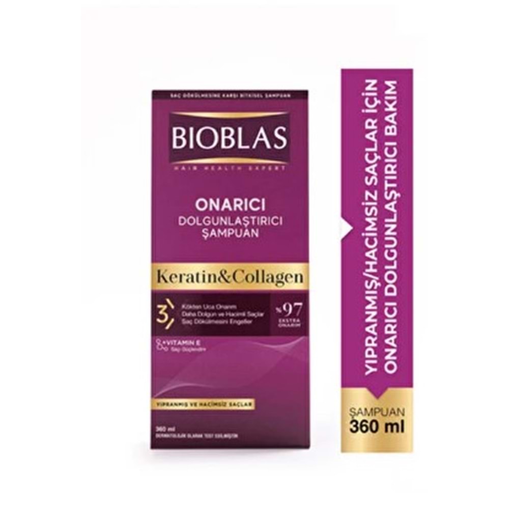 BİOBLAS KOLAJEN KERATİN ONARICI VE DOLGUNLAŞTIRICI ŞAMPUAN 360 ML