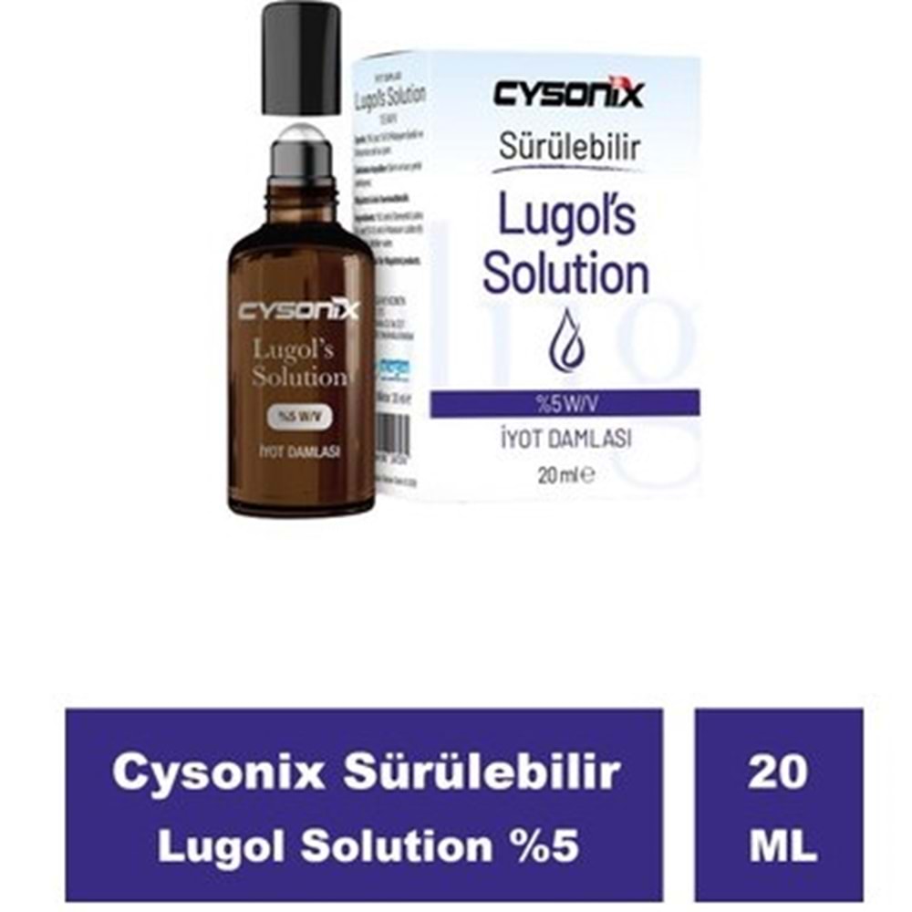 CYSONİX SÜRÜLEBİLİR LUGOL SOLUTİON %5 20 ML