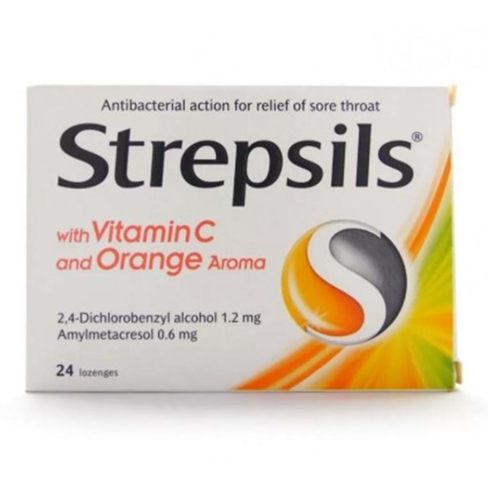 STREPSİLS PORTAKAL & C VİTAMİNİ AROMALI 24 PASTİL
