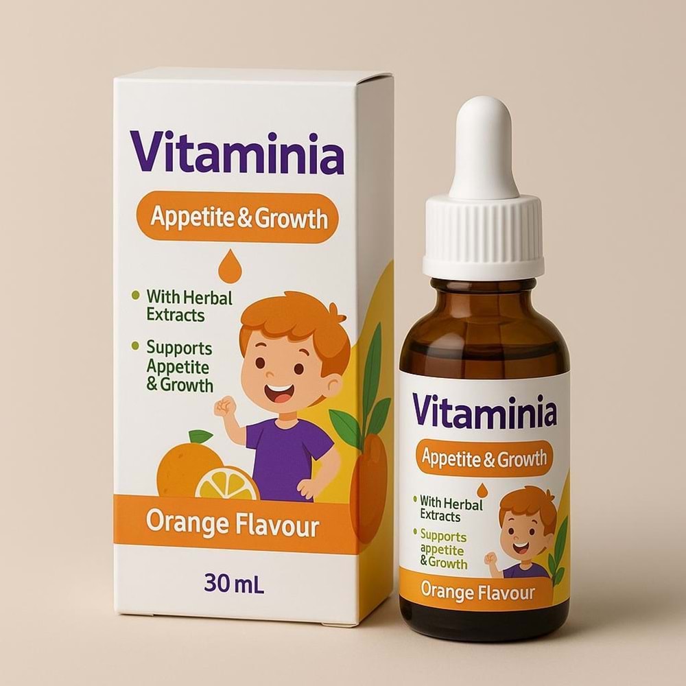 VİTAMİNİA B3 E B2 B6 BİOTİN & FOLİK ASİT 30 ML PORTAKAL AROMALI