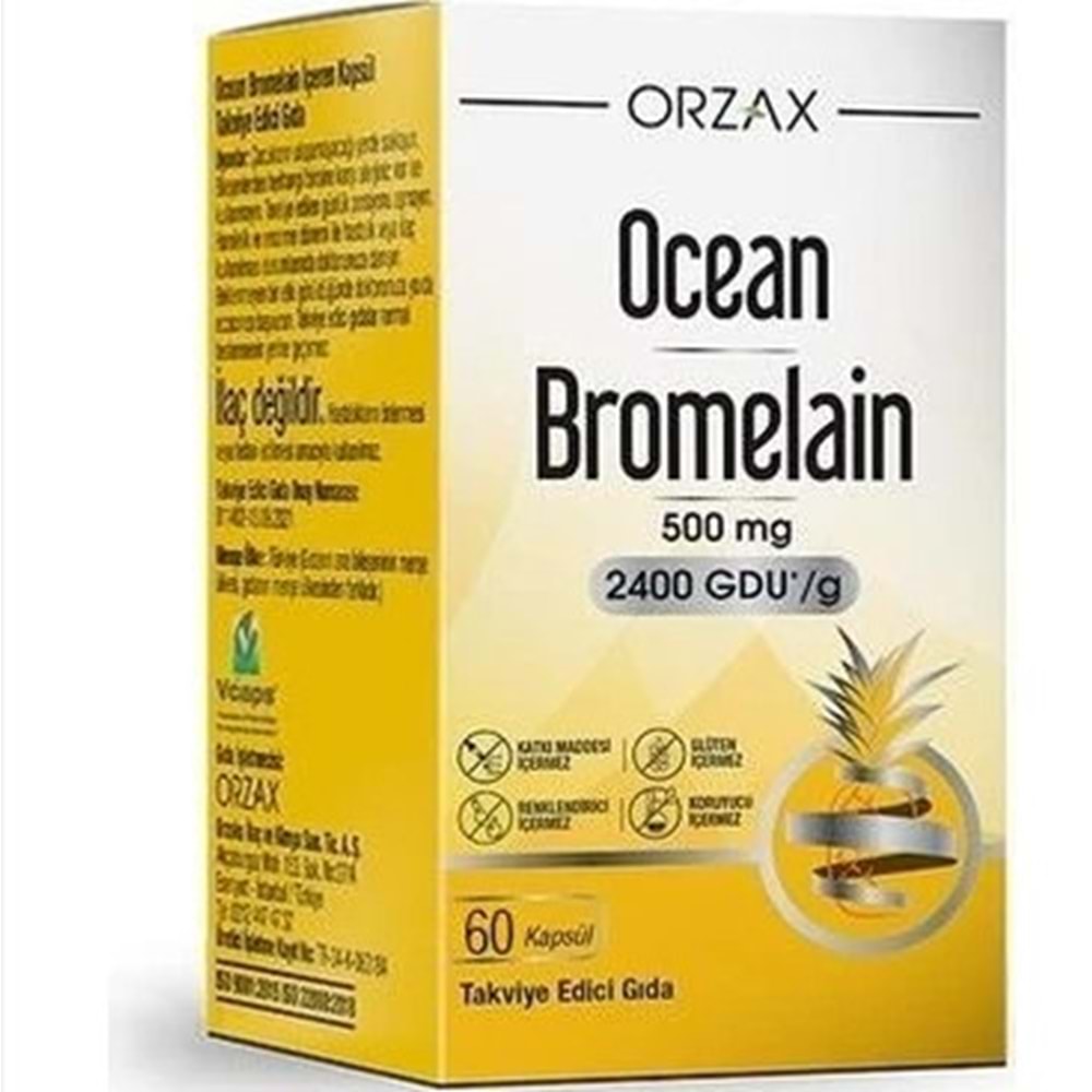 OCEAN BROMELAİN 500 MG 60 KAPSÜL ( SİNDİRİM & ÖDEM ATICI )