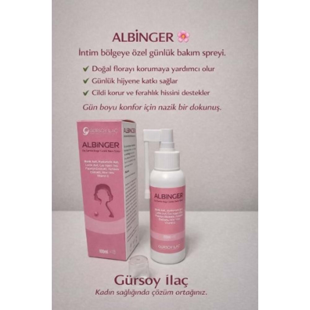ALBİNGER DIŞ GENİTAL BÖLGE GÜNLÜK BAKIM SPREYİ BORİK ASİT