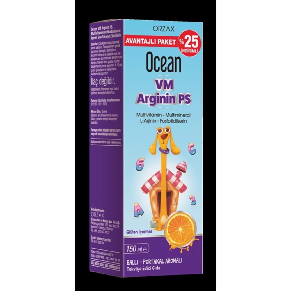 OCEAN ARGİNİN PS 150 ML - AVANTAJLI PAKET %25 İNDİRİMLİ