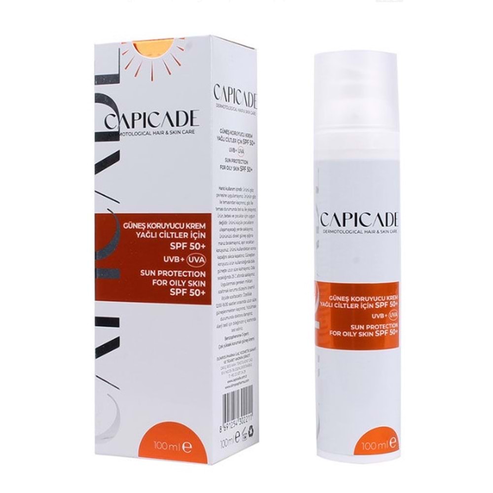 CAPİCADE GÜNEŞ KORUYUCU KREM 100 ML SPF50+ YAĞLI CİLTLER İÇİN
