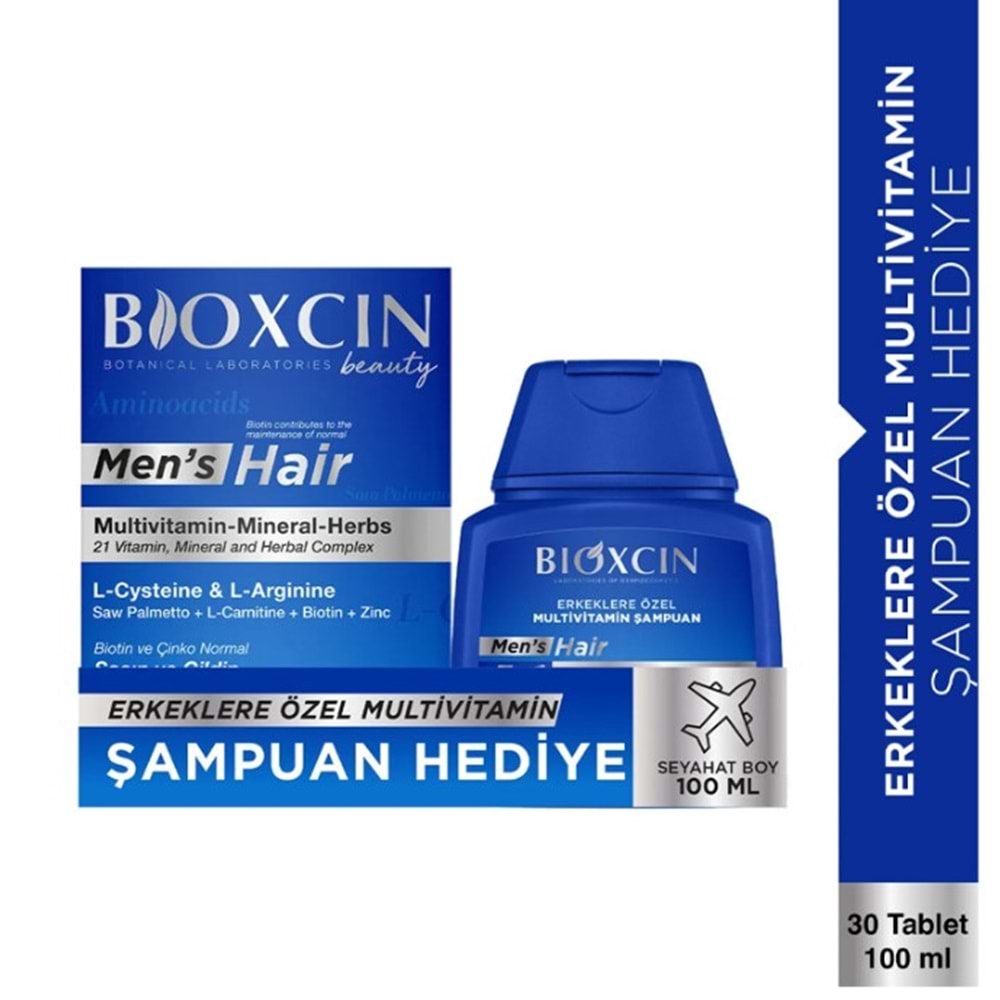 BİOXCİN MEN HAİR SET - 30 TABLET + ŞAMPUAN 100 ML HEDİYELİ