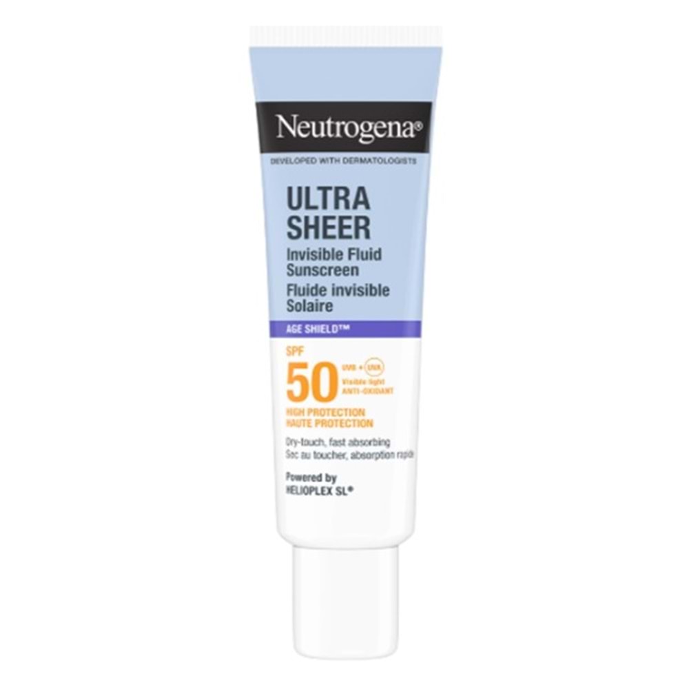 NEUTROGENA ULTRA SHEER FLUİDE INVİSİBLE AGE SHİELD SPF50+ GÜNEŞ KREMİ 50 ML