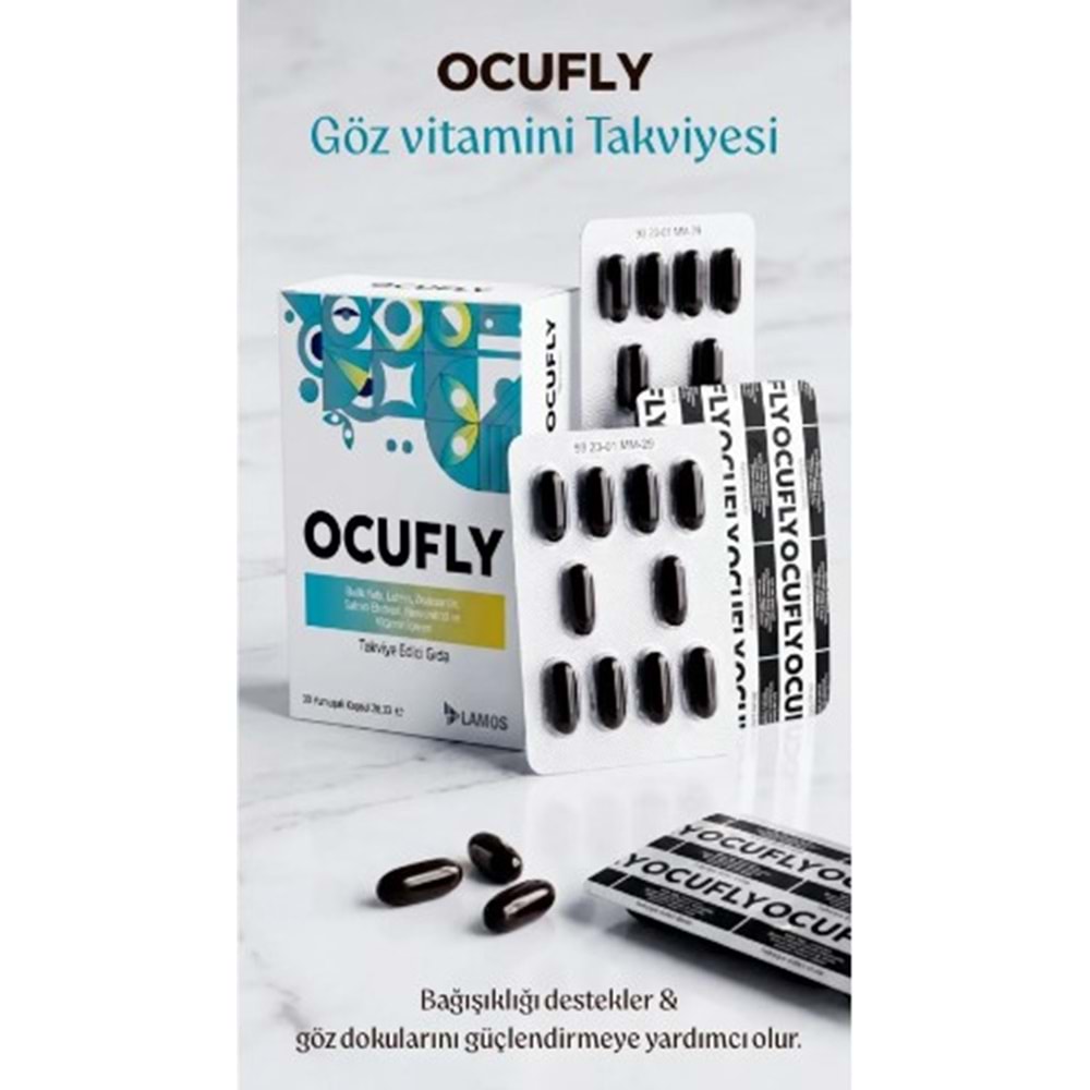 OCUFLY OMEGA-3 LUTEİN & SAFRAN EKSTRESİ İÇEREN GÖZ DESTEKLEYİCİ 30 KAPSÜL