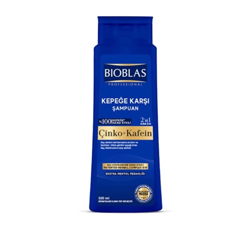 BİOBLAS BOTANİC OİLS ÇİNKO+KAFEİN KEPEĞE KARŞI ŞAMPUAN 500 ML