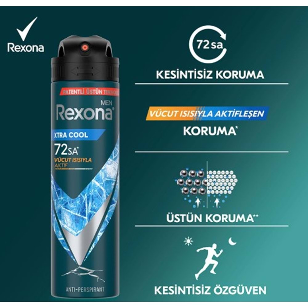REXONA MEN ÜSTÜN KORUMA XTRA COOL SPREY DEODORANT 150 ML