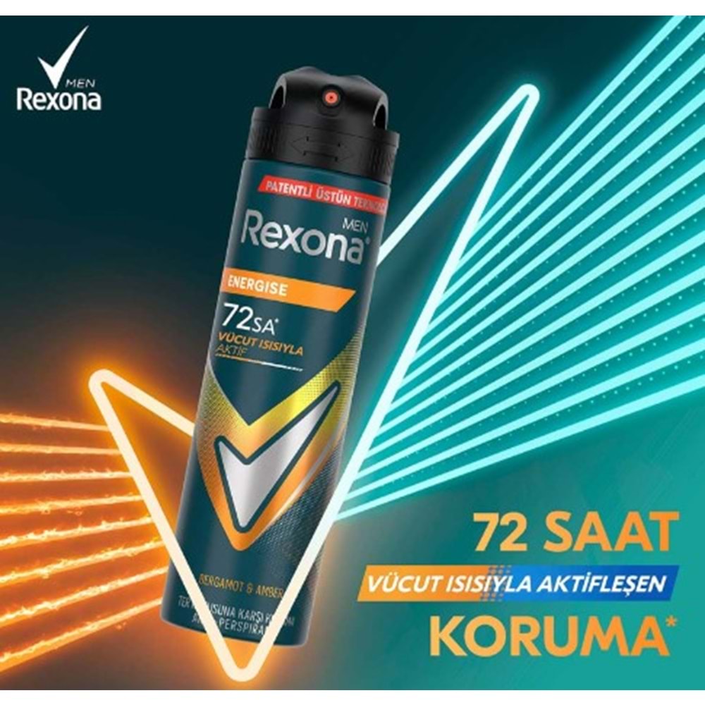 REXONA MEN 72 SAAT ÜSTÜN KORUMA ENERGİSE DEODORANT 150 ML