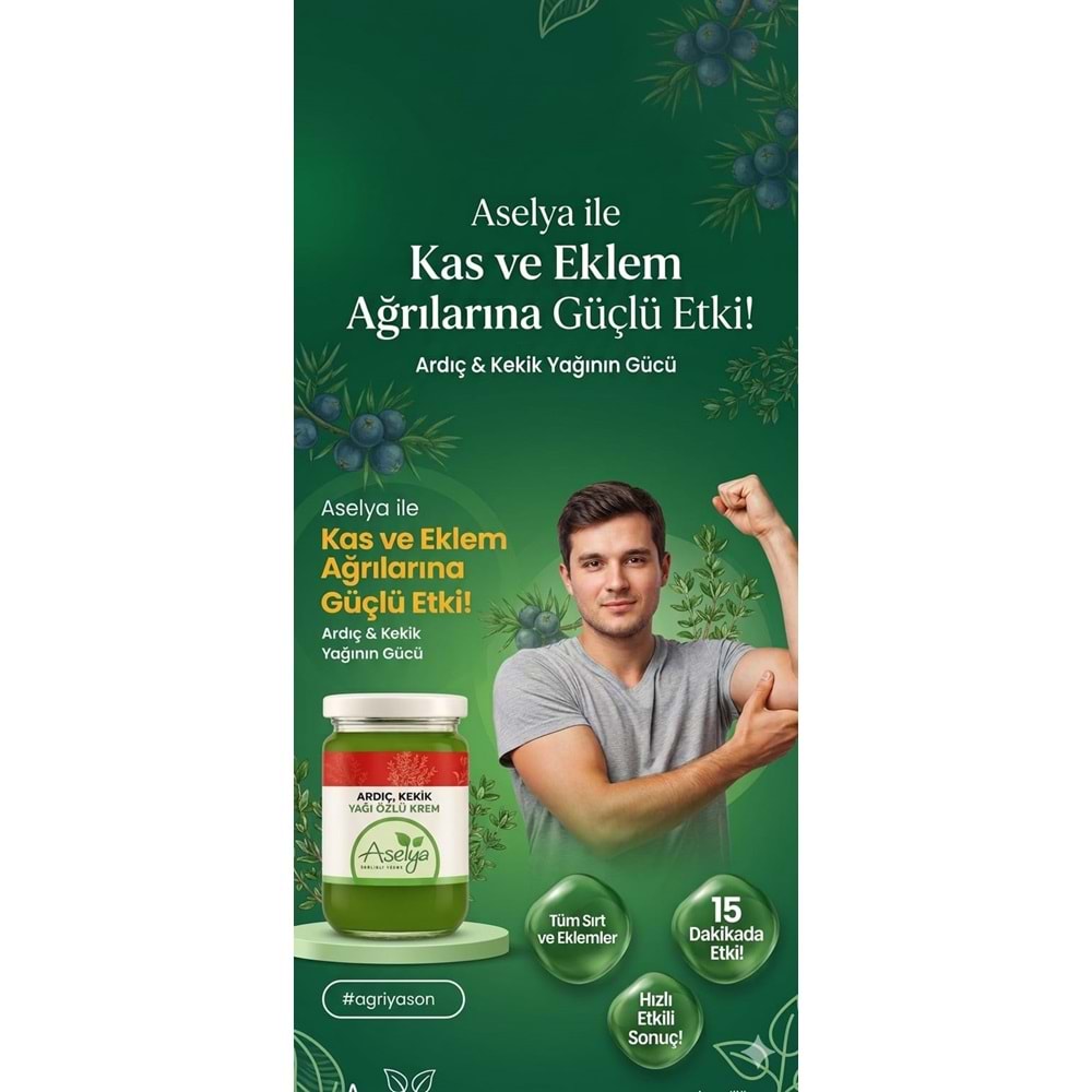 ASELYA ARDINÇ VE KEKİK YAĞI ÖZLÜ AĞRI KESİCİ VE MASAJ KREMİ