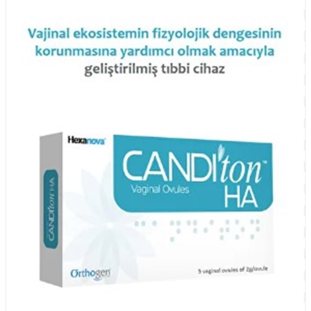 CANDİTON HA VAJİNAL OVÜL 5X2 GR