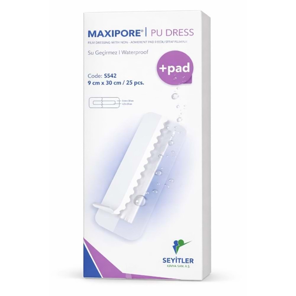 MAXİPORE PU ŞEFFAF SU GEÇİRMEZ YARA ÖRTÜSÜ BANDI 9X30 CM