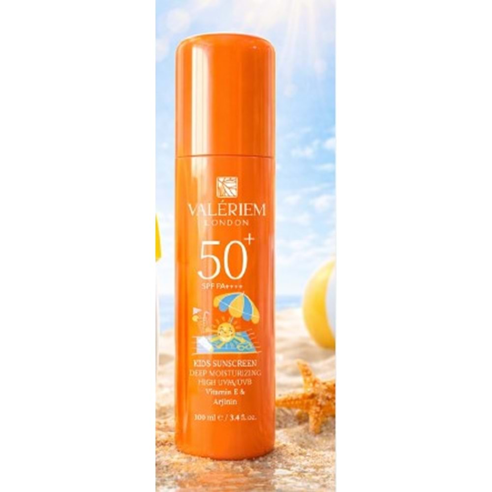 VALERİEM LONDON ÇOCUK GÜNEŞ KREMİ 50 SPF KORUMALI SUYA DAYANIKLI ÇOCUK GÜNEŞ KREMİ