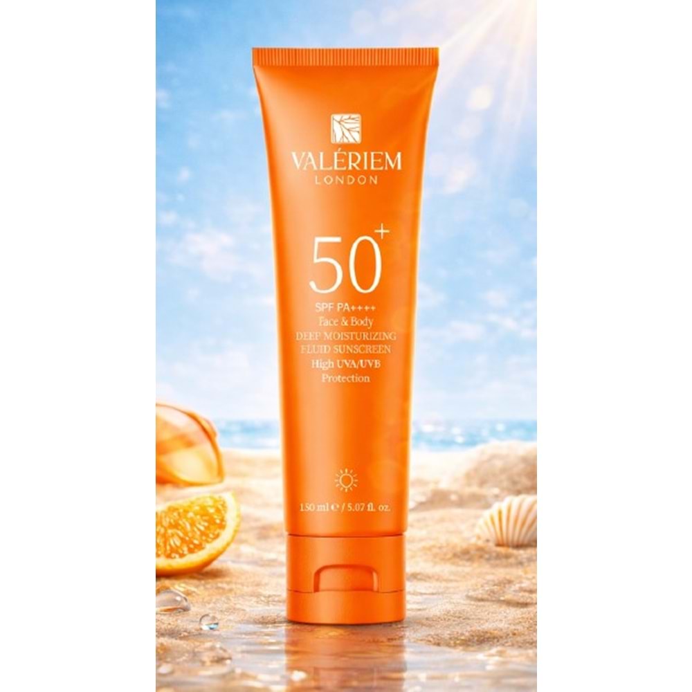 VALERİEM LONDON VÜCUT GÜNEŞ KREMİ 50 SPF KORUMALI YOĞUN NEMLENDİRİCİ ETKİLİ GÜNEŞ KREMİ