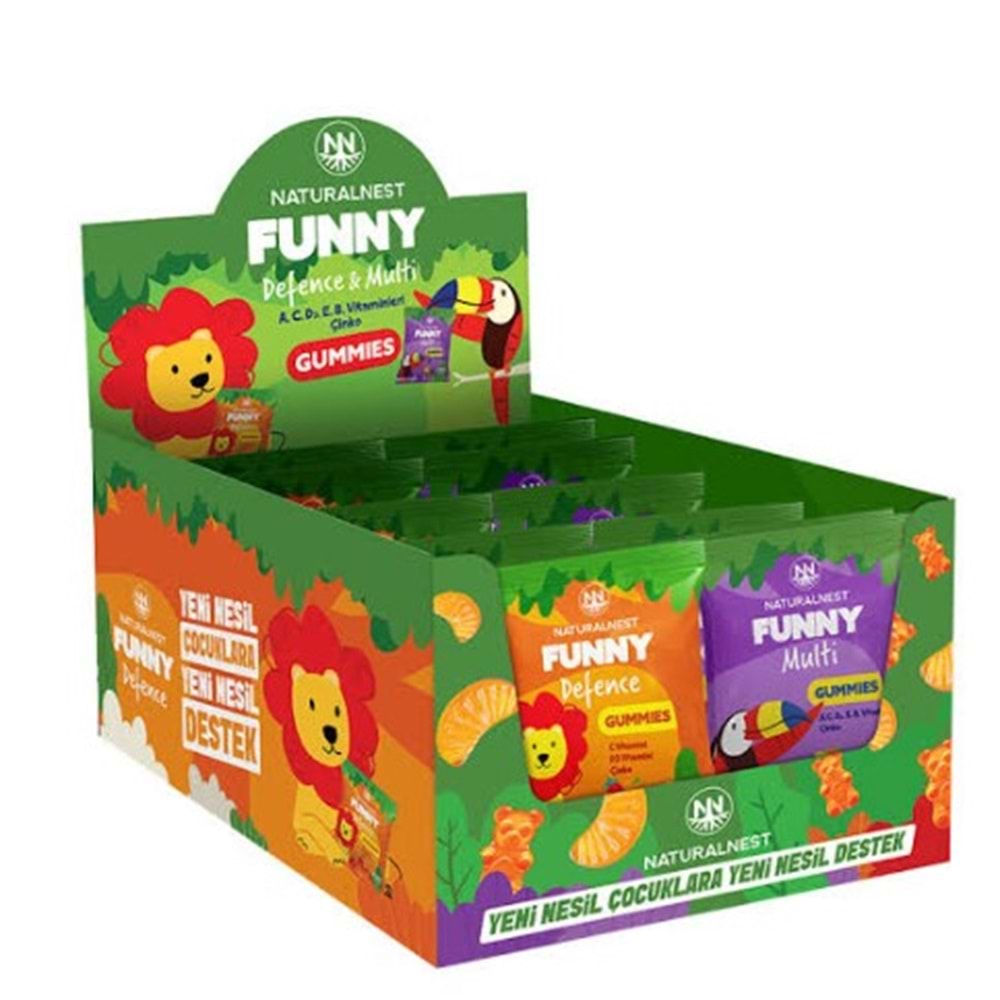NATURALNEST FUNNY MULTİ DEFENCE GUMMİES 8'Lİ - 36 PAKET STANT